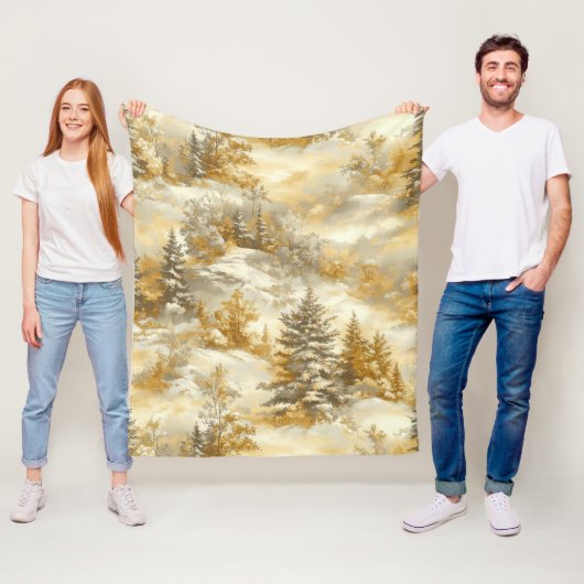 Winterwald Toile de Jouy Muster (1) Fleecedecke (Beispiel)