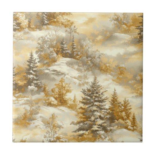 Winterwald Toile de Jouy Muster (1) Fliese (Vorderseite)