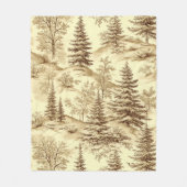 Winterwald Toile de Jouy Muster (2) Fleecedecke (Vorderseite)