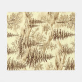 Winterwald Toile de Jouy Muster (2) Fleecedecke (Vorderseite (Horizontal))