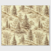 Winterwald Toile de Jouy Muster (2) Geschenkpapier (Flach)