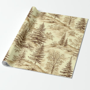 Winterwald Toile de Jouy Muster (2) Geschenkpapier