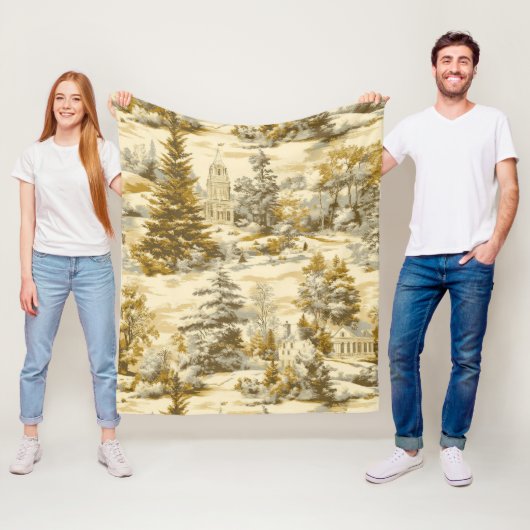 Winterwald Toile de Jouy Muster (4) Fleecedecke (Beispiel)