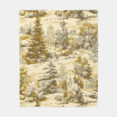 Winterwald Toile de Jouy Muster (4) Fleecedecke (Vorderseite)