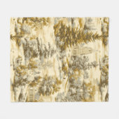 Winterwald Toile de Jouy Muster (4) Fleecedecke (Vorderseite (Horizontal))