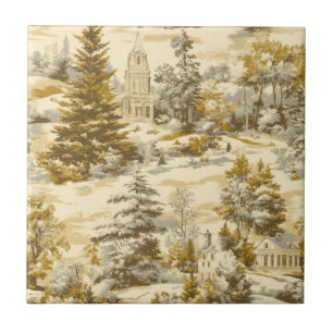Winterwald Toile de Jouy Muster (4) Fliese