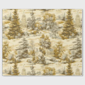Winterwald Toile de Jouy Muster (4) Geschenkpapier (Flach)