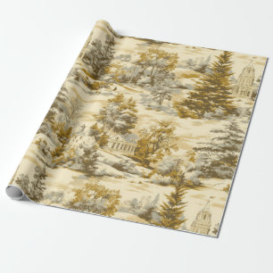 Winterwald Toile de Jouy Muster (4) Geschenkpapier