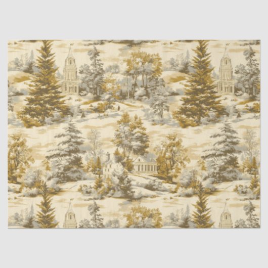 Winterwald Toile de Jouy Muster (4) Seidenpapier (Vorderseite)