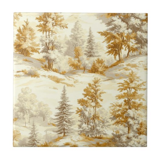 Winterwald Toile de Jouy Muster (6) Fliese (Vorderseite)