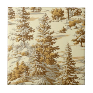 Winterwald Toile de Jouy Muster (7) Fliese
