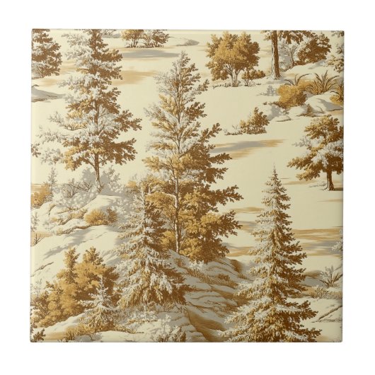 Winterwald Toile de Jouy Muster (7) Fliese (Vorderseite)
