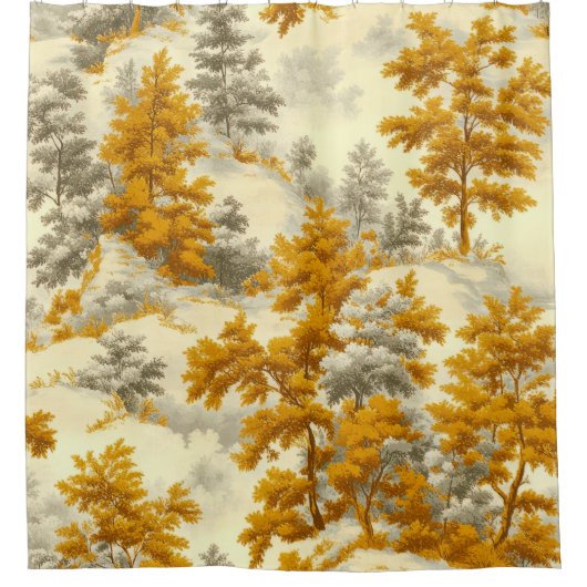 Winterwald Toile de Jouy Muster (8) Duschvorhang (Vorderseite)