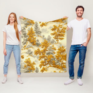 Winterwald Toile de Jouy Muster (8) Fleecedecke