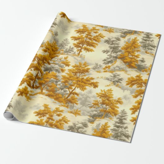 Winterwald Toile de Jouy Muster (8) Geschenkpapier (Ungerollt)