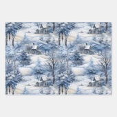 Winterwald und ein Weihnachtsstall Geschenkpapier Set (Vorderseite)
