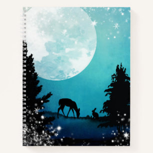 Winterwald- und Hirschskizze Notizblock