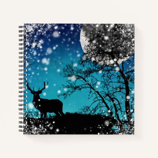Winterwald- und RehNotebook Notizblock (Vorderseite)