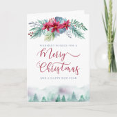 Winterwald und Weihnachtsgarten Feiertagskarte (Vorderseite)