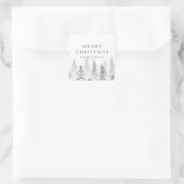 Winterwald-Urlaubsticker Quadratischer Aufkleber (Tasche)