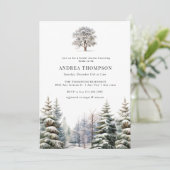 Winterwald | Waldeinladungen Einladung (Stehend Vorderseite)