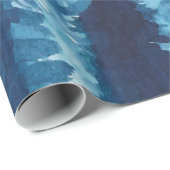 Winterwald, Waldschnee blau Geschenkpapier (Rolleneckpunkt)