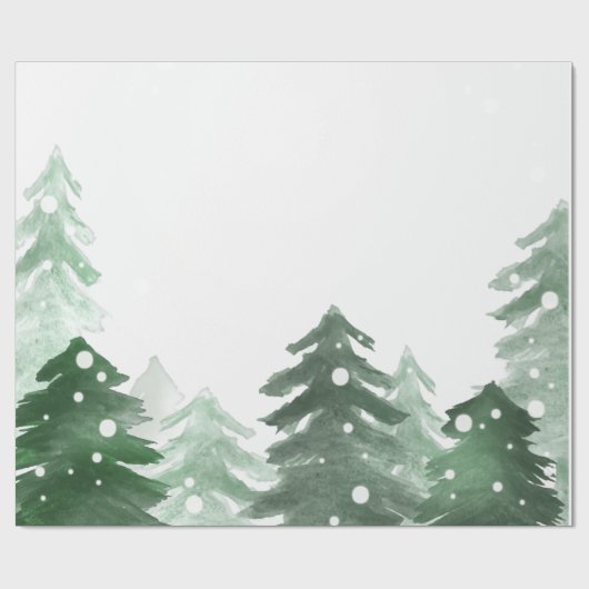 Winterwald, Waldschnee Geschenkpapier (Flach)