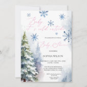 Winterwald Waldschneeflocken Baby Es ist kalt Einladung (Vorderseite)