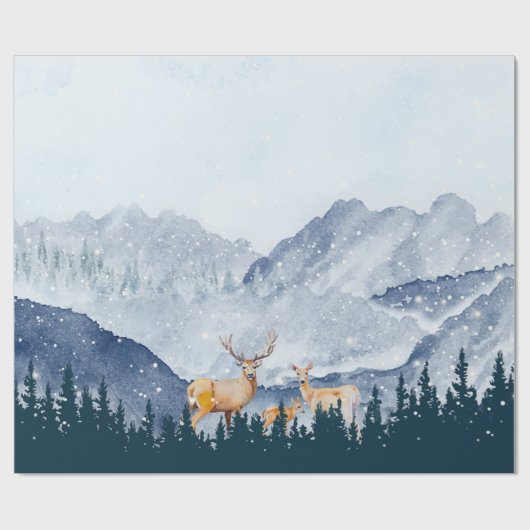 Winterwald,Waldtiere Geschenkpapier (Flach)