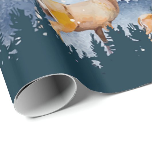 Winterwald,Waldtiere Geschenkpapier (Rolleneckpunkt)