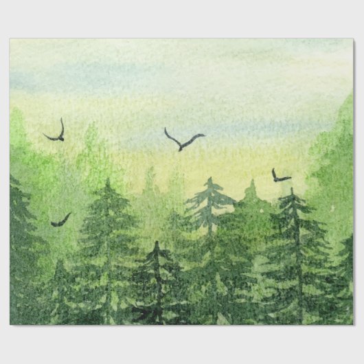 Winterwald,Waldvögel Geschenkpapier (Flach)