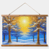 Winterwald Wandteppich Mit Holzrahmen (Vorderseite)