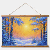 Winterwald Wandteppich Mit Holzrahmen (Vorderseite 3)