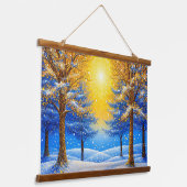 Winterwald Wandteppich Mit Holzrahmen (Gewinkelt)