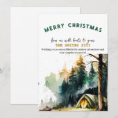 Winterwald Wasserfarbe Camping Weihnachten im Frei (Vorne/Hinten)