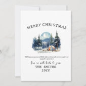 Winterwald Wasserfarbe Camping Weihnachten im Frei (Vorderseite)