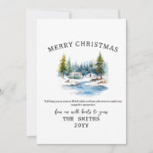 Winterwald Wasserfarbe Camping Weihnachten im Frei (Vorderseite)