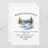 Winterwald Wasserfarbe Camping Weihnachten im Frei (Vorne/Hinten)