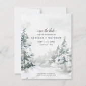 Winterwald Wasserfarbe | Foto Save the Date (Rückseite)