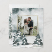 Winterwald Wasserfarbe | Foto Save the Date (Vorne/Hinten)