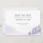 Winterwald Wasserfarbe Lavendel Einfach Save The Date (Vorderseite)