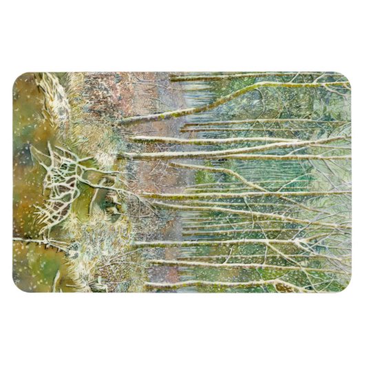 Winterwald Wasserfarbe Magnet (Horizontal)