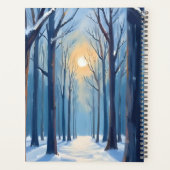 Winterwald Wasserfarben Bäume Blau Planer (Rückseite)