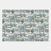 Winterwald Wasserfarbener Weihnachtswald Geschenkpapier Set (Vorderseite)