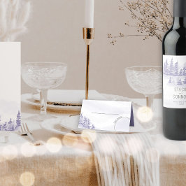 Winterwald Wasserfarbenlavender Wedding Platzkarte