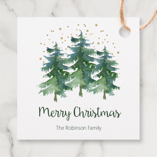 Winterwald Weihnachten Geschenkanhänger (Rückseite)