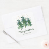 Winterwald Weihnachten Quadratischer Aufkleber (Umschlag)