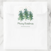 Winterwald Weihnachten Quadratischer Aufkleber (Tasche)