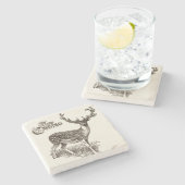 Winterwald Weihnachten Steinuntersetzer (Seitenansicht)