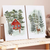 Winterwald Weihnachts-Dorf Print Holiday Bilderwand Sets